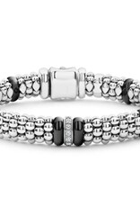 LAGOS Black Ceramic Single Station Diamond Caviar Bracelet
