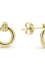 LAGOS 18K Gold & Blk Cav 10MM Circle Drop Ear