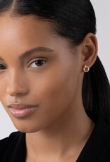 LAGOS 18K Gold & Blk Cav 10MM Circle Drop Ear