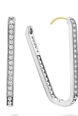 LAGOS Caviar Spark Large Linear Diamond Hoop Earrings