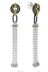LAGOS Black Caviar Two-Tone Black Ceramic Tassel Earrings