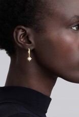 LAGOS Luna 18K Gold Fleur Pearl Diamond Huggie Earrings