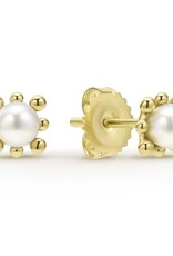 LAGOS Luna 18K Gold Fleur Pearl Stud Earrings