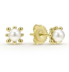 LAGOS Luna 18K Gold Fleur Pearl Stud Earrings