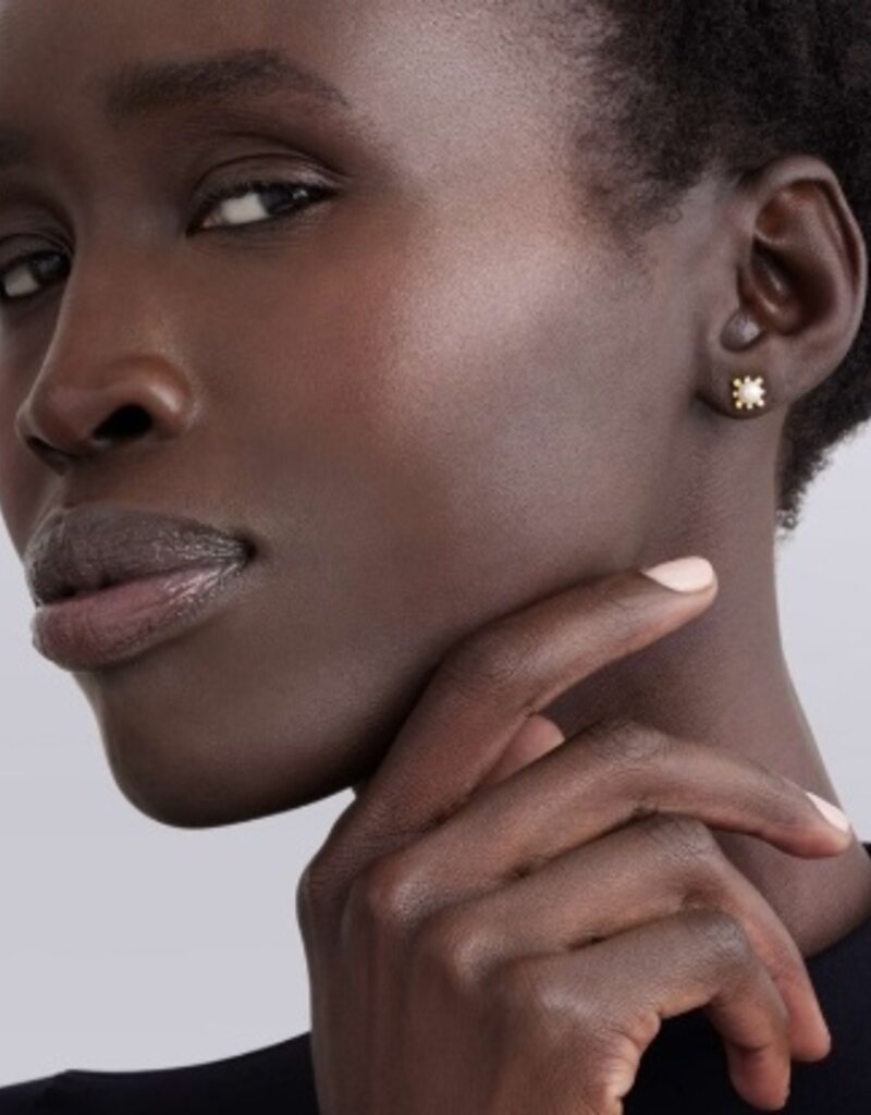 LAGOS Luna 18K Gold Fleur Pearl Stud Earrings