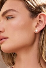 LAGOS Luna 18K Gold Fleur Pearl Diamond Stud Earrings