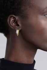 LAGOS Caviar Lux Two-Tone Three Ring Diamond Hoop Earrings