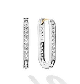 LAGOS Caviar Spark Linear Diamond Hoop Earrings