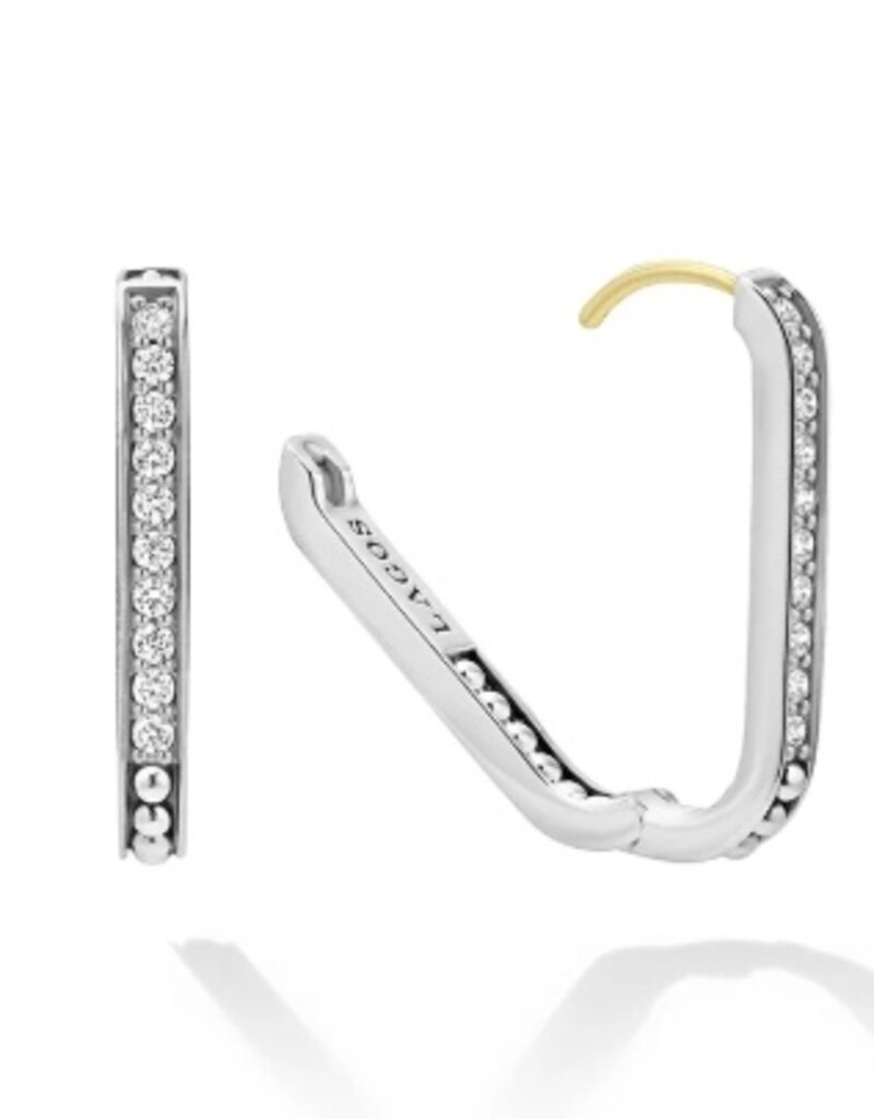 LAGOS Caviar Spark Linear Diamond Hoop Earrings