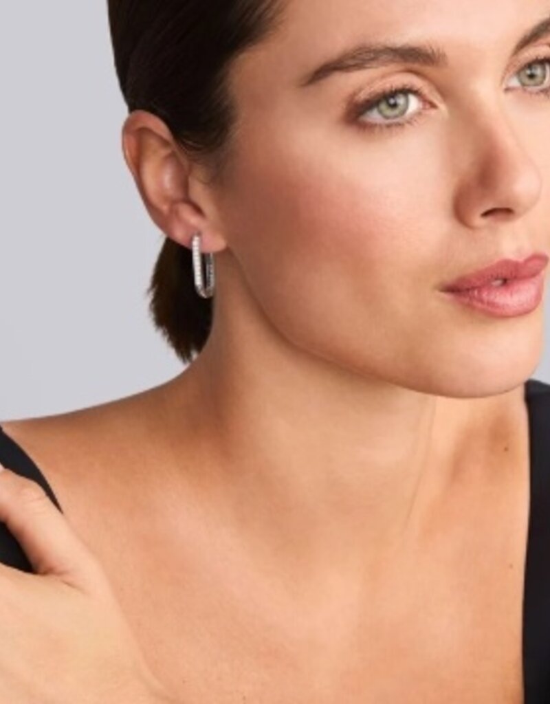 LAGOS Caviar Spark Linear Diamond Hoop Earrings