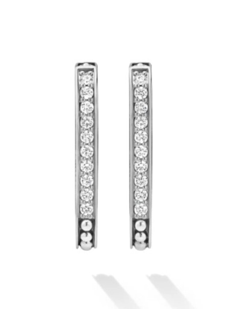 LAGOS Caviar Spark Linear Diamond Hoop Earrings