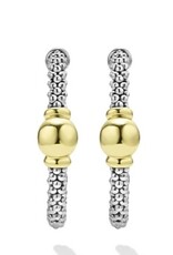 LAGOS Signature Caviar Two-Tone Station Hoop Earrings