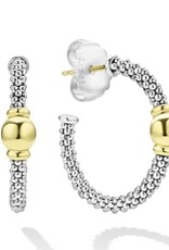 LAGOS Signature Caviar Two-Tone Station Hoop Earrings