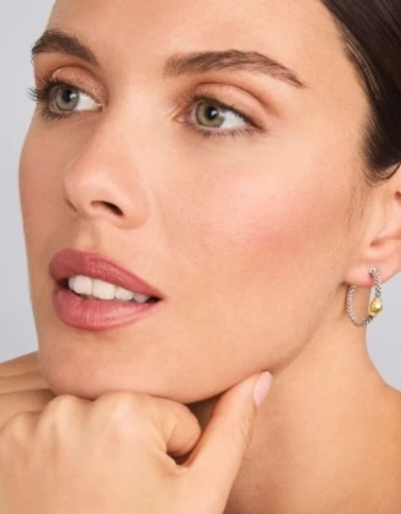 LAGOS Signature Caviar Two-Tone Station Hoop Earrings