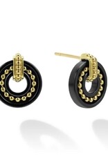 LAGOS Black Caviar 18K Gold and Black Ceramic Stud Earrings