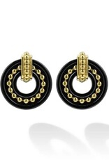 LAGOS Black Caviar 18K Gold and Black Ceramic Stud Earrings