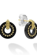 LAGOS Black Caviar 18K Gold and Black Ceramic Stud Earrings