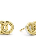 LAGOS Signature Caviar Two-Tone Interlocking Stud Earrings