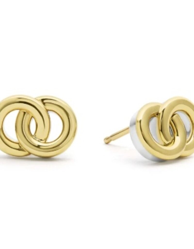LAGOS Signature Caviar Two-Tone Interlocking Stud Earrings