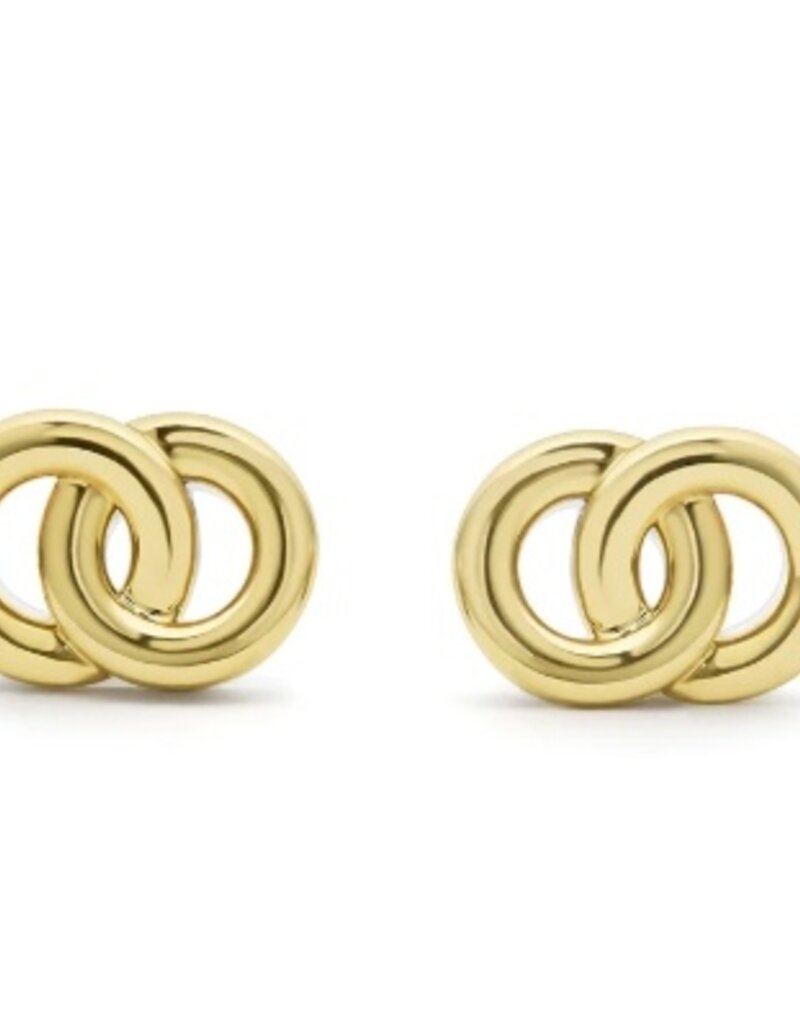 LAGOS Signature Caviar Two-Tone Interlocking Stud Earrings