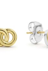 LAGOS Signature Caviar Two-Tone Interlocking Stud Earrings