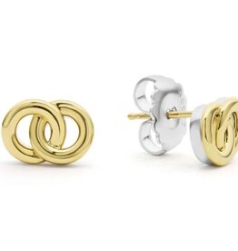 LAGOS Signature Caviar Two-Tone Interlocking Stud Earrings
