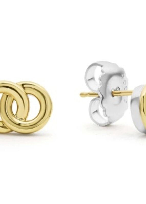 LAGOS Signature Caviar Two-Tone Interlocking Stud Earrings