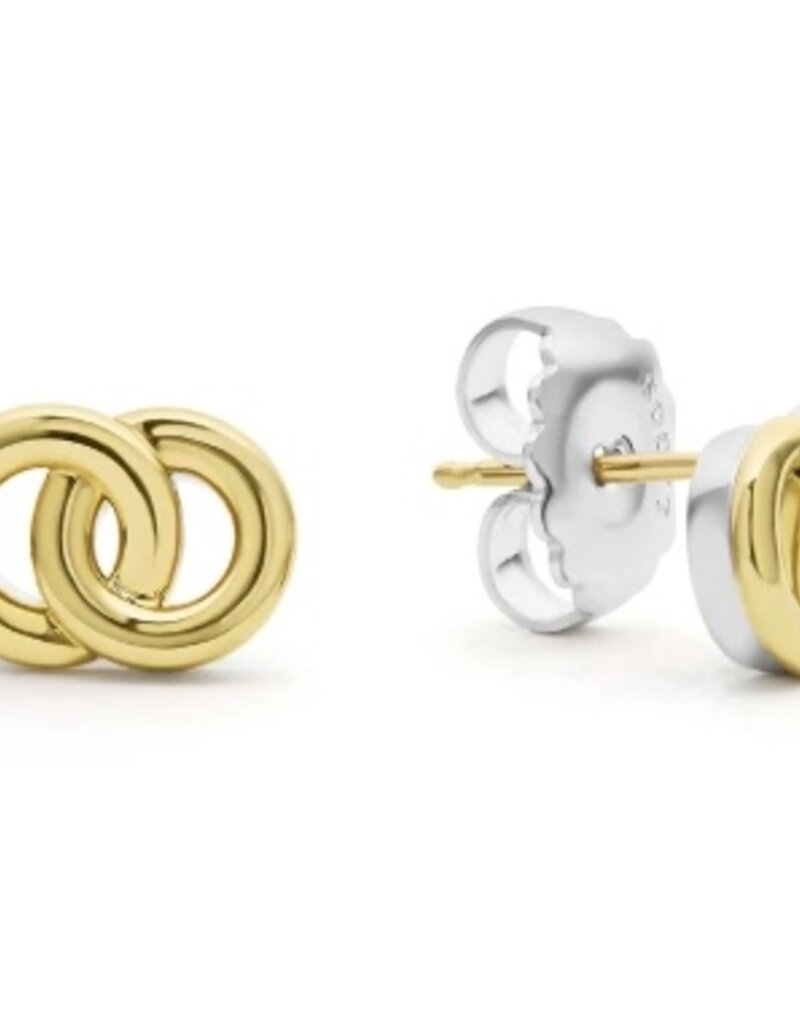 LAGOS Signature Caviar Two-Tone Interlocking Stud Earrings
