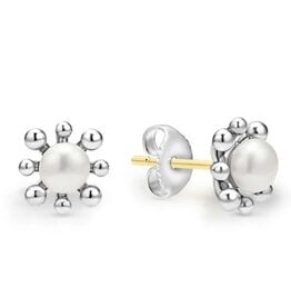 LAGOS Luna Fleur Pearl Stud Earrings