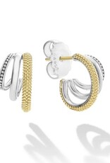 LAGOS Caviar Lux Two-Tone Three Ring Hoop Earrings