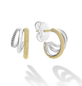 LAGOS Caviar Lux Two-Tone Three Ring Hoop Earrings