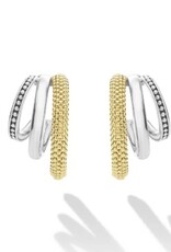 LAGOS Caviar Lux Two-Tone Three Ring Hoop Earrings