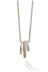 LAGOS Caviar Lux Two-Tone Three Ring Diamond Pendant Necklace