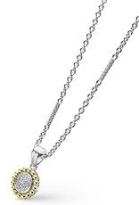 LAGOS Caviar Lux Two Tone Diamond Pendant Necklace