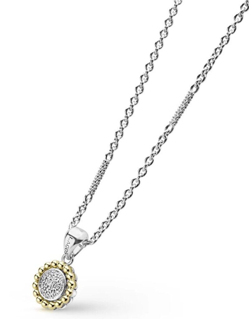 LAGOS Caviar Lux Two Tone Diamond Pendant Necklace