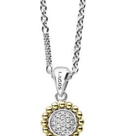 LAGOS Caviar Lux Two Tone Diamond Pendant Necklace