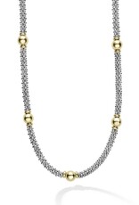 LAGOS Signature Caviar 18K Gold Station Necklace