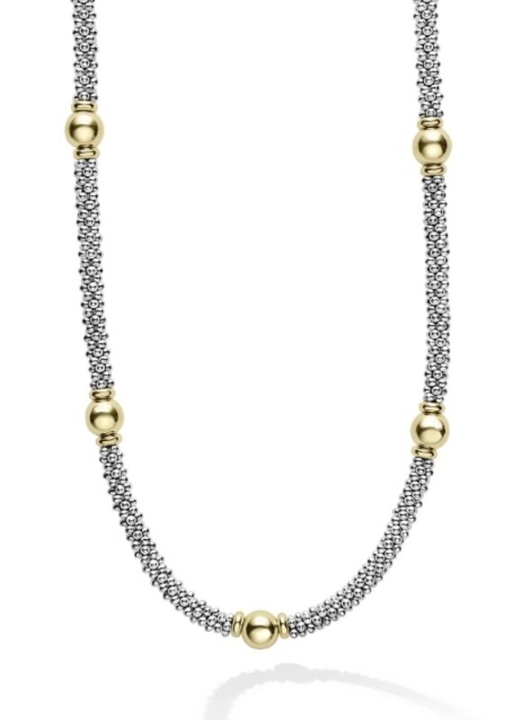 LAGOS Signature Caviar 18K Gold Station Necklace