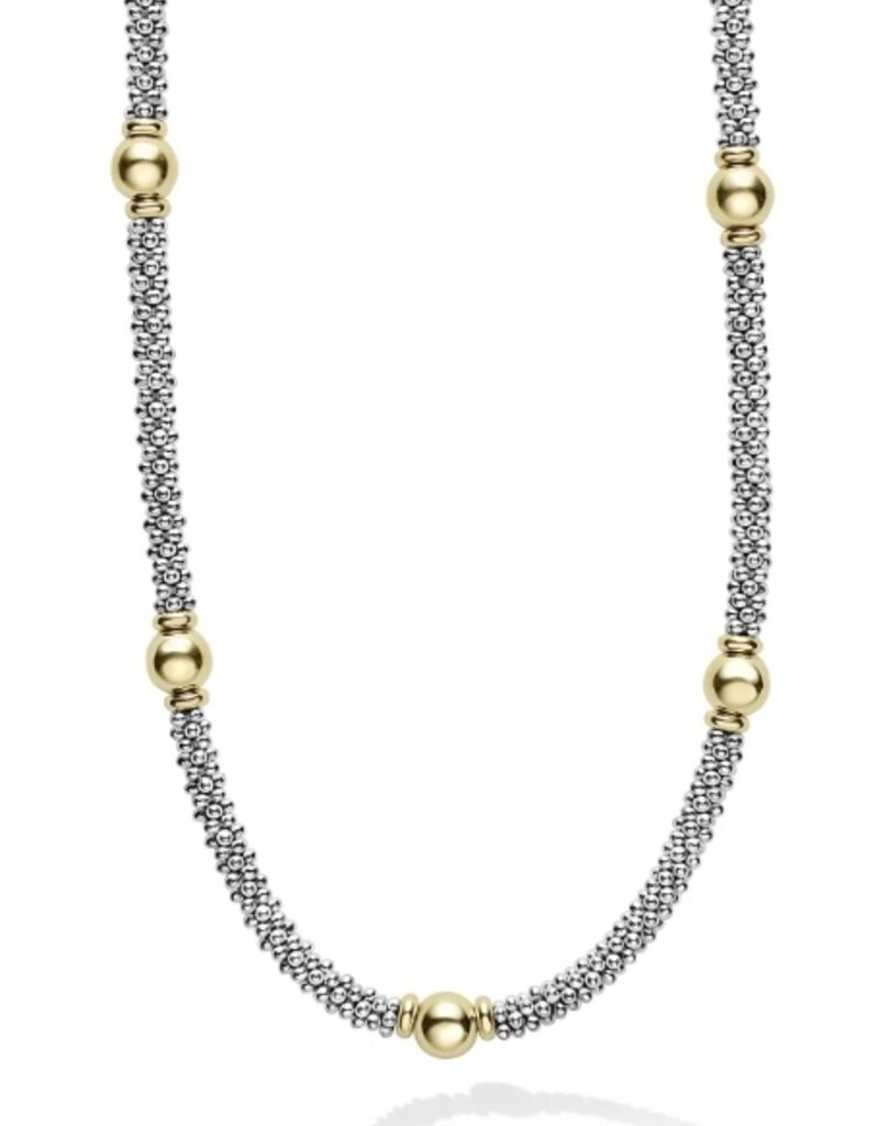 LAGOS Signature Caviar 18K Gold Station Necklace