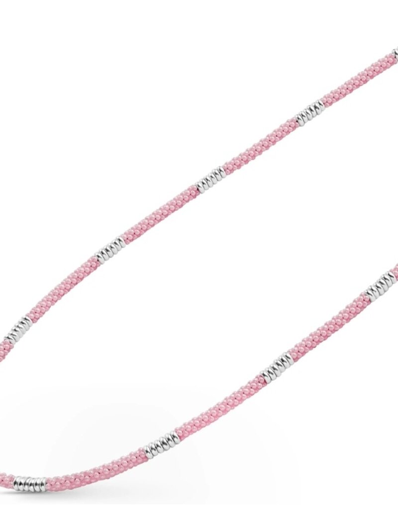 LAGOS Pink Caviar Silver Station Ceramic Beaded Necklace | 3mm