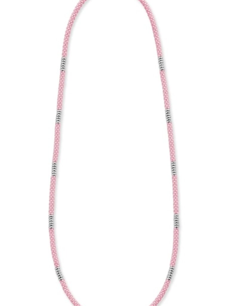 LAGOS Pink Caviar Silver Station Ceramic Beaded Necklace | 3mm