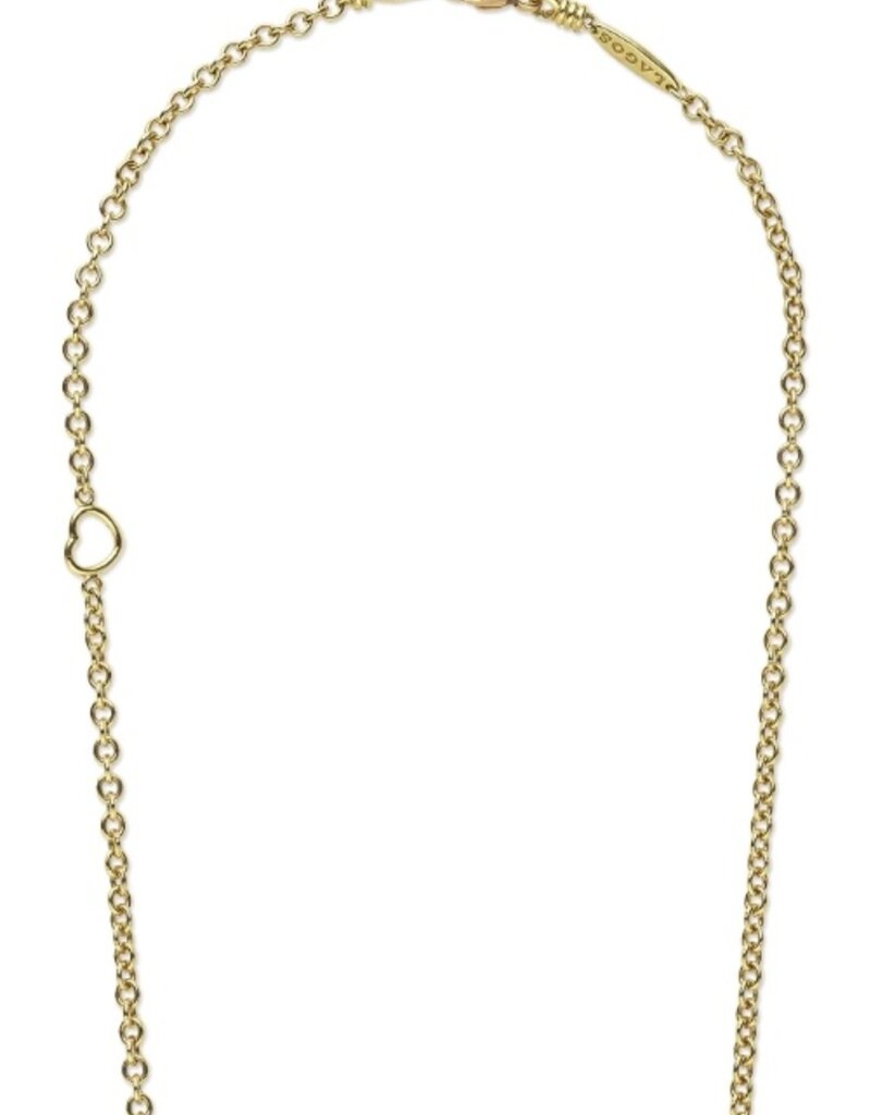 LAGOS Luna 18K Gold Petite Fleur Pearl Diamond Pendant Necklace
