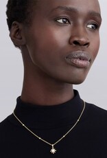 LAGOS Luna 18K Gold Petite Fleur Pearl Diamond Pendant Necklace