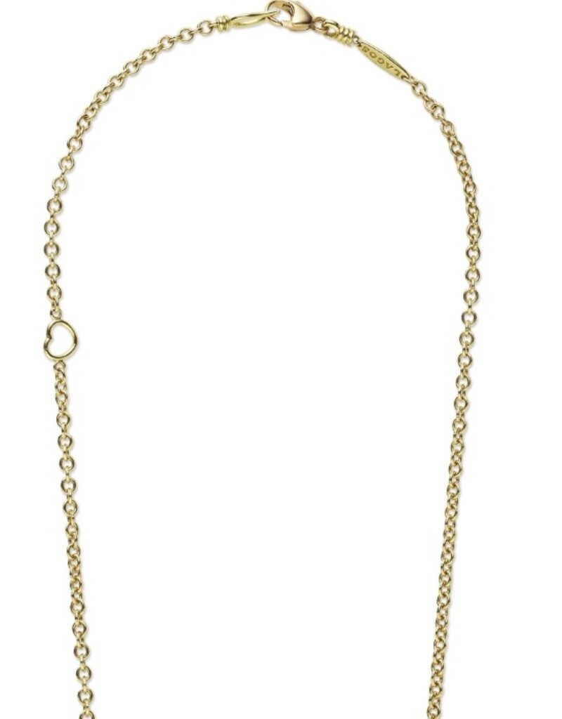 LAGOS Luna 18K Gold Fleur Pearl Diamond Pendant Necklace