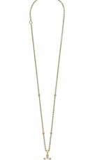 LAGOS Luna 18K Gold Fleur Pearl Diamond Pendant Necklace