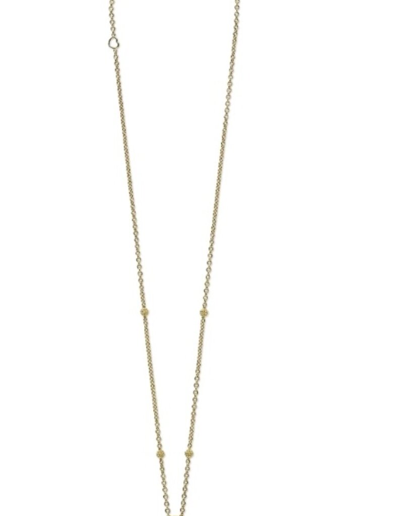 LAGOS Luna 18K Gold Fleur Pearl Diamond Pendant Necklace