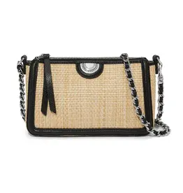 Glo Straw Mini Bag in Black