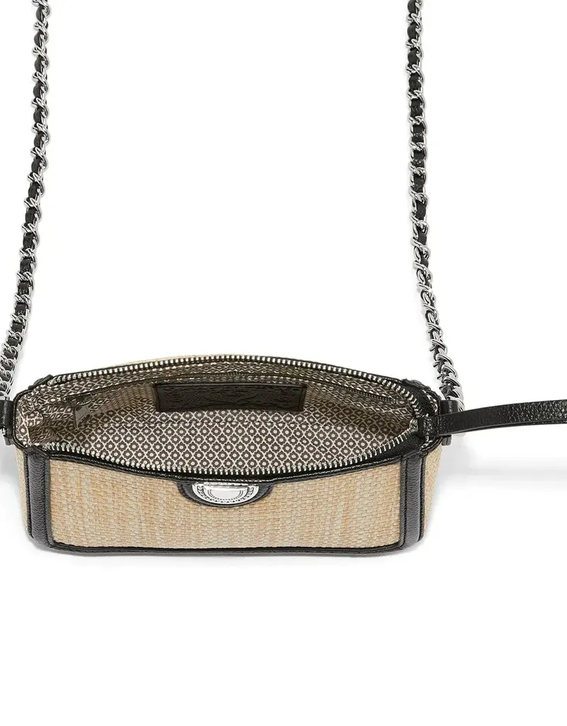 Glo Straw Mini Bag in Black