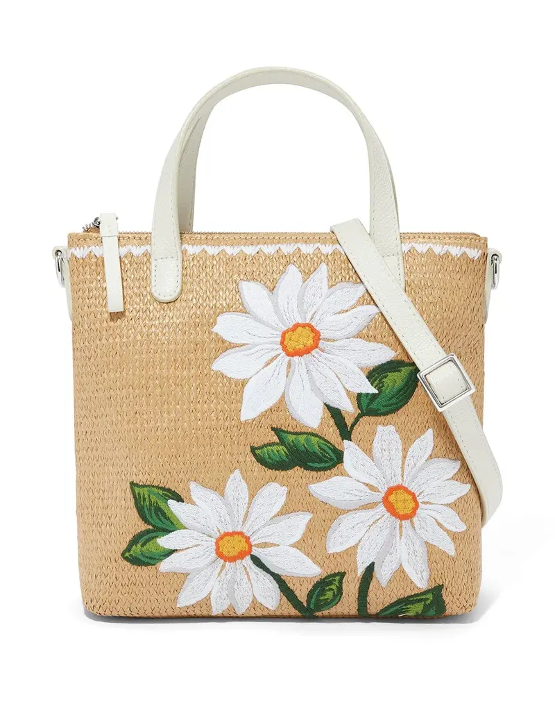 Daisy Dee Straw Embroidered Tote