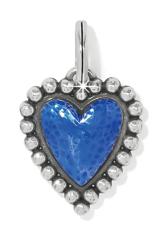 One Heart Love Charm in Blue